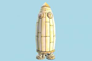 Rocket rocket, spaceship, spacecraft, space, ship, craft, aircraft, airplane, plane, air, vessel, lowpoly