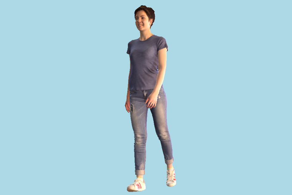 Smiling Walking Girl 3d model