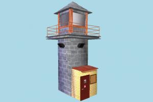 Watchtower prison, watchtower, guard, tower, house, build, building, structure