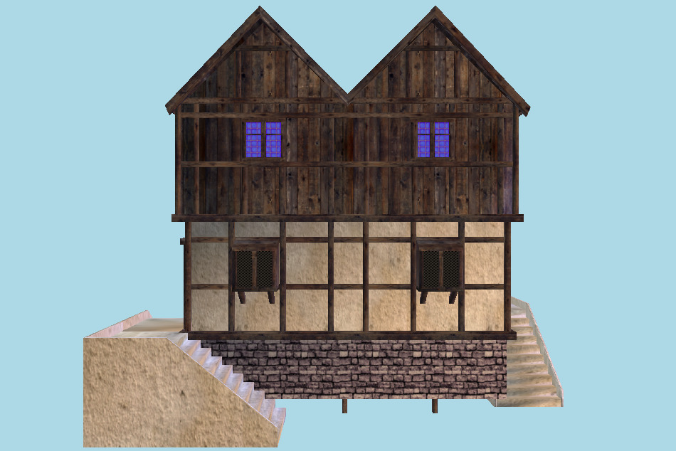 Modular Medieval House 3d model