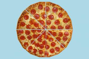 Pizza Pepperoni pizza, food, foods, cook, lowpoly