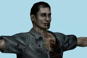 Zombie Resident-Evil, RE, zombie, resident, evil, people, human, xna, characters, rigged