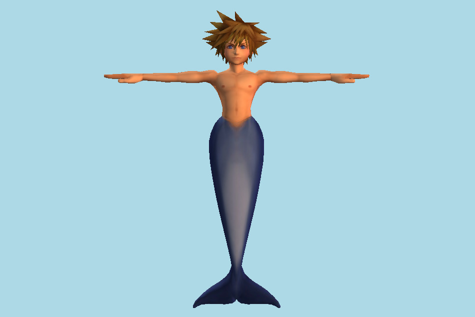 Kingdom Hearts 2 Sora Merman (Atlantica) 3d model