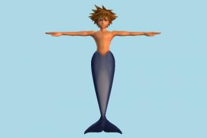Sora Merman boy, fish, people, character, human, animal-character