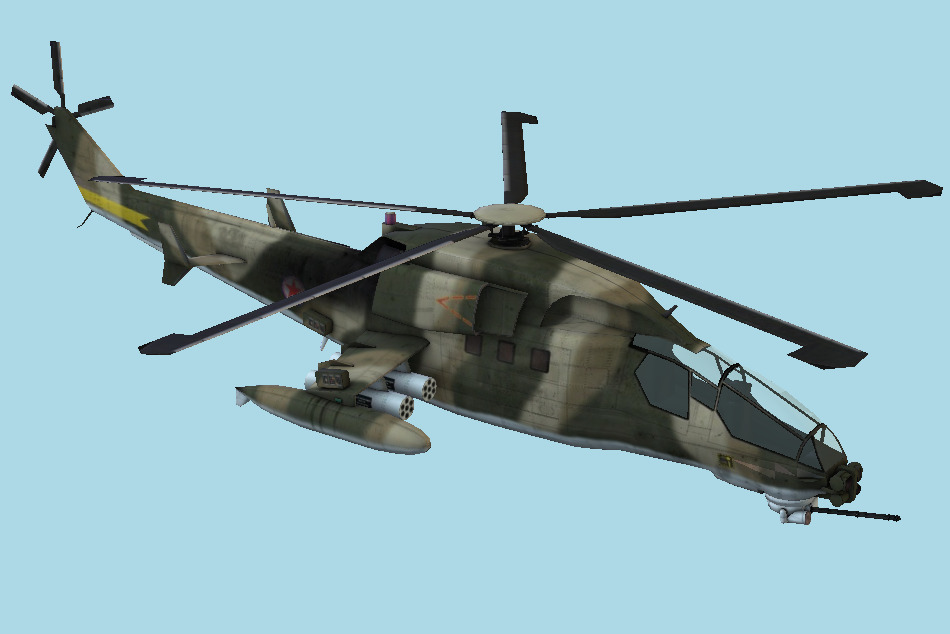 Chinese Military Attack Helicopter 3d model
