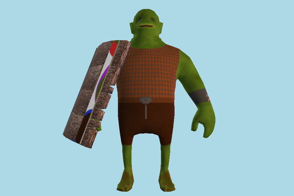 Goblin with Shield 3d model