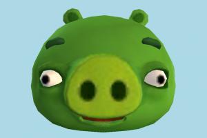 PigMinion Head Angry-Birds, Minion, pig, animal, head, cartoon, toon