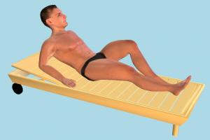 Man at Beach lounge, beach, male, people, human, character, sunny, swimming