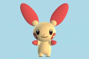 Plusle rabbit, animal, animals, cartoon