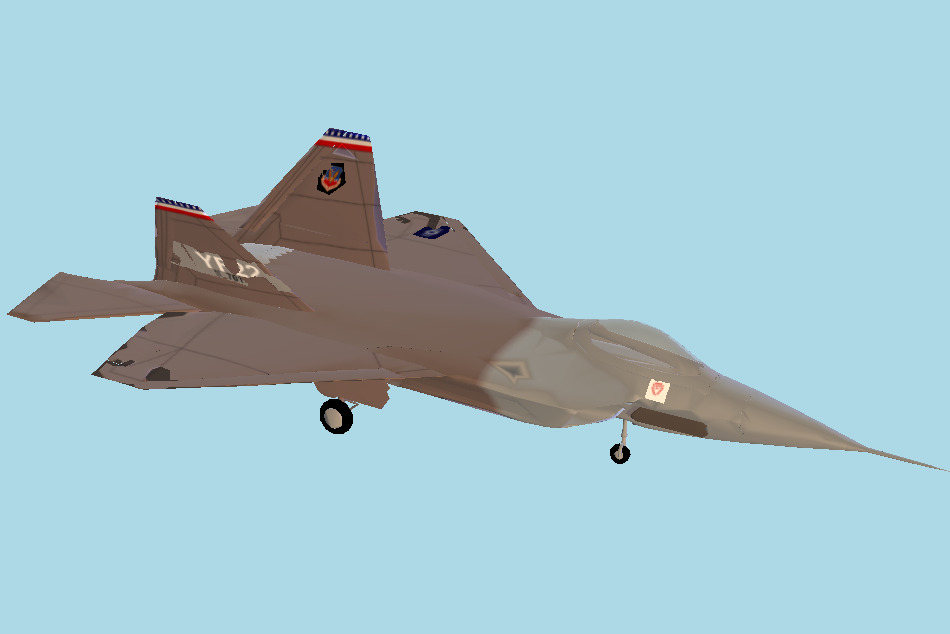 YF22 Warplane 3d model