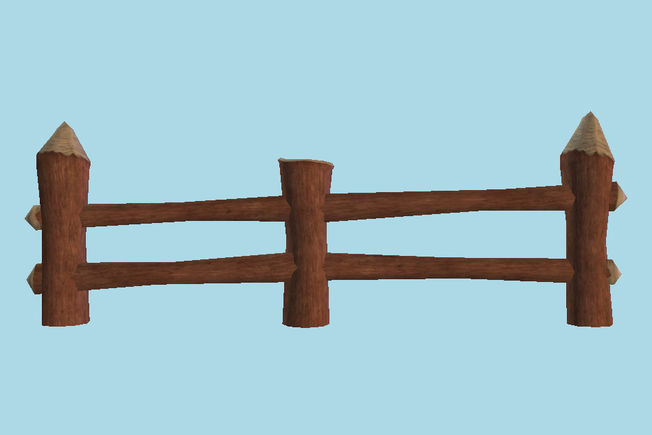 Wooden Fence 3d model