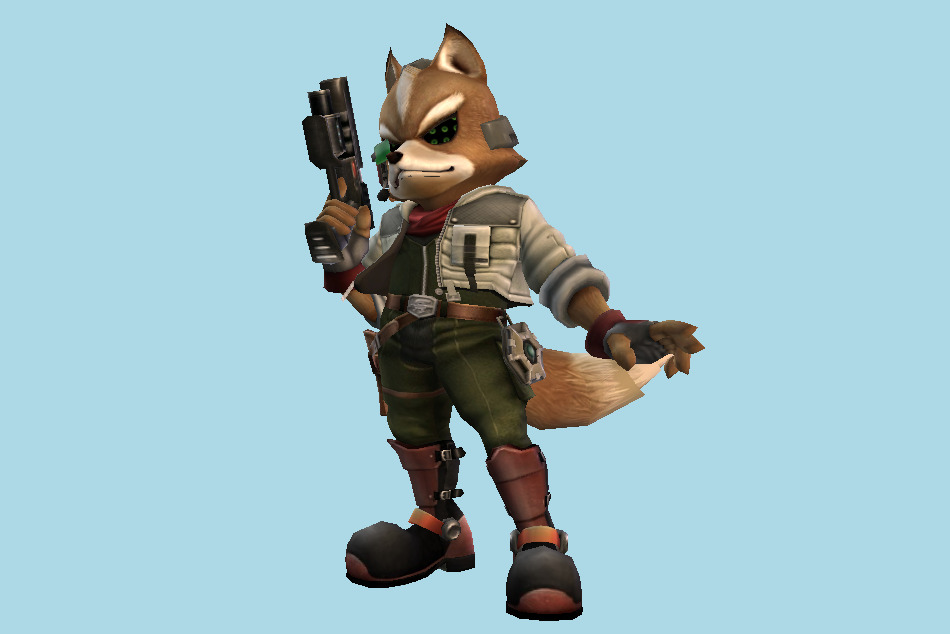 Super Smash Bros. Brawl Fox Trophy 3d model