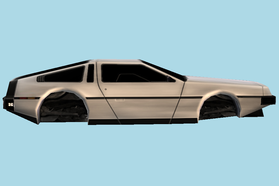 White Car Body without wheels 3d model