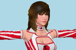 Reiko Hinomoto Rumble-Roses, RRXX, toony, female, woman, people, human, xna, characters, rigged
