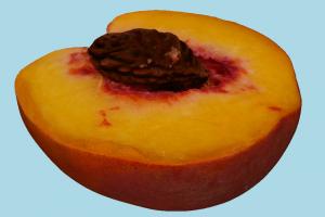 Half Peach fruit, vegetable, food, scanned