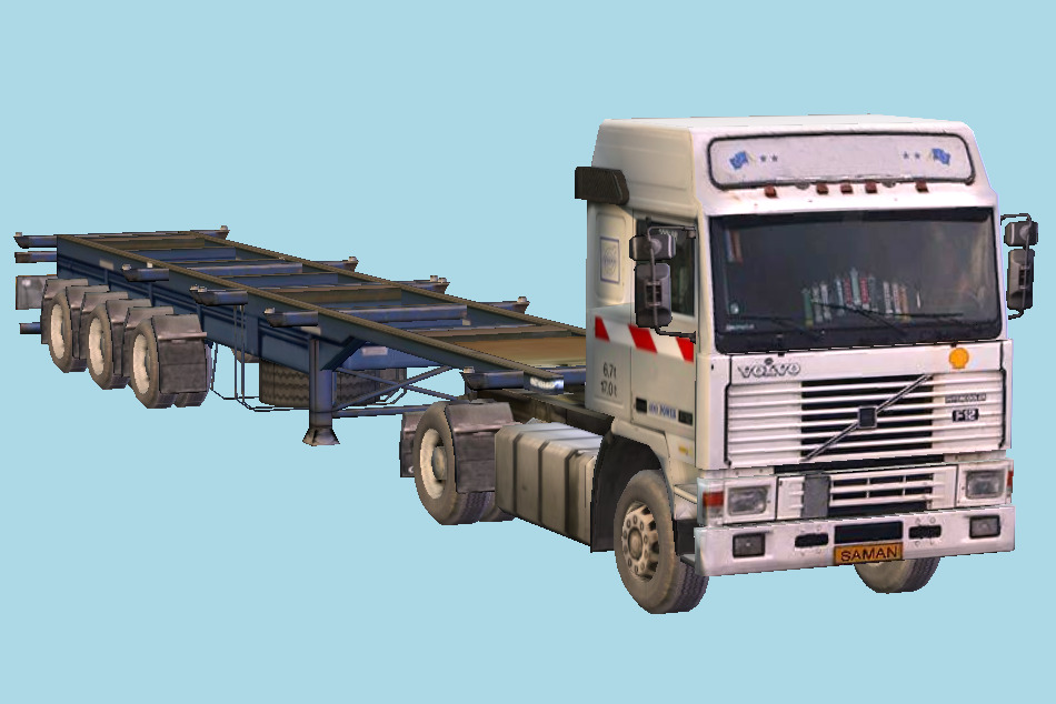 Trailer Truck Volvo F12 3d model