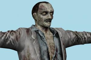 Zombie Resident-Evil, RE, zombie, resident, evil, people, human, xna, characters, rigged