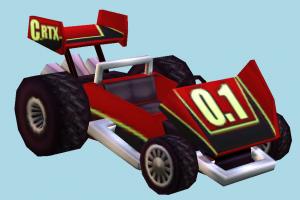 CTR Car CTR, crash-team-racing, car, cars, vehicle, truck, carriage, transport, cartoon, toony
