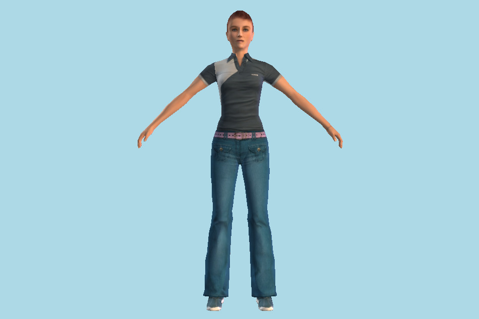 Slim Sportive Girl 3d model