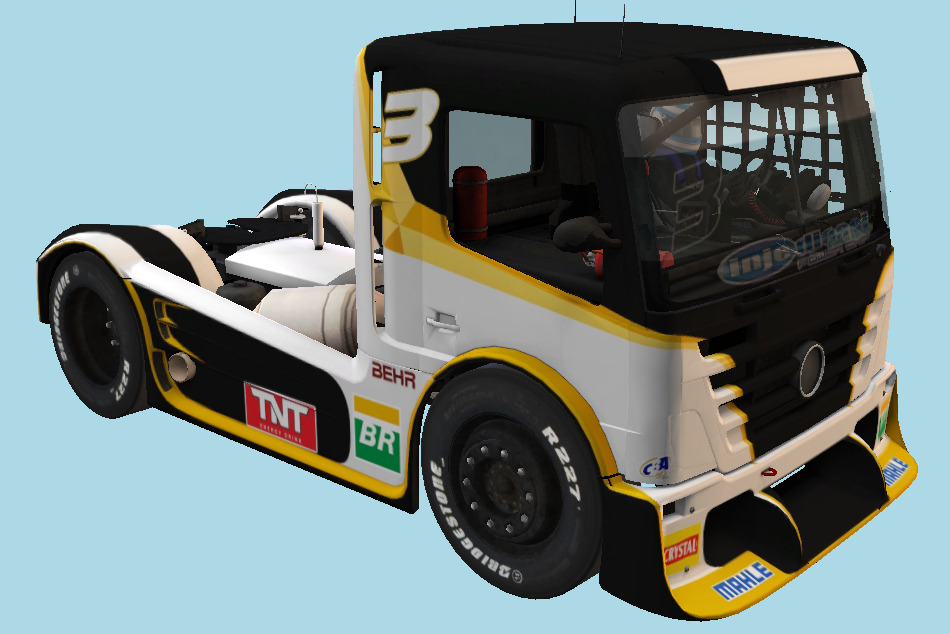 Mercedes-Benz ABF Mannheim-Baden Racing Truck with Interior Details 3d model