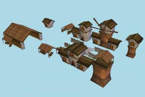 Village House village, country, city, house, farm, wooden, wood, home, building, build, residence, domicile, structure