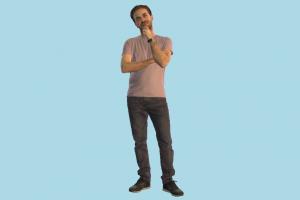 Casual Man scanned-models, man, male, people, human, person, character, standing, jeans, casual, listening, observing