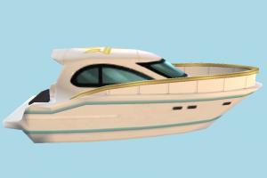 Yacht yacht, boat, sailboat, watercraft, ship, vessel, sail, sea, maritime, cartoon, lowpoly