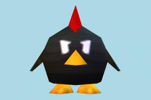 Chick chick, chicken, bird, air-creature, cartoon, lowpoly