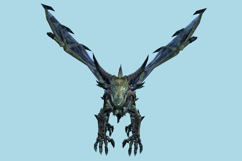 Blue Skeletal Dragon 3d model