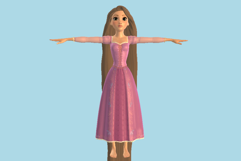 Kingdom Hearts 3: Rapunzel Long Hair 3d model