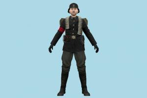 Nazi Soldier commandos, officer, army-man, army, soldier, man, people, human, character