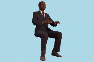 Man Working scanned-models, man, business, male, people, human, person, character, black, african, office