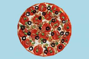 Pizza Supreme pizza, food, foods, lowpoly