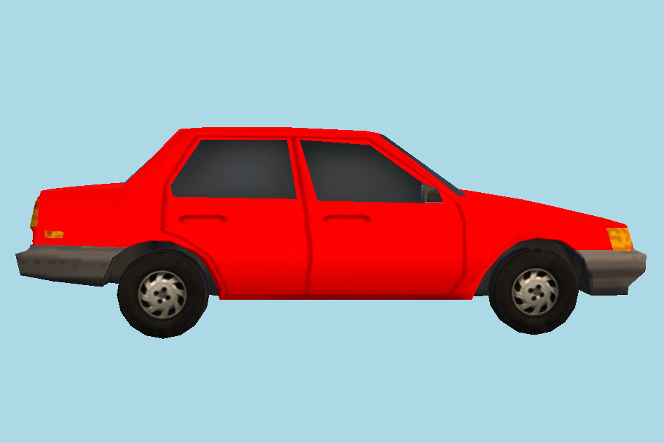 Terminal Car Red Low-poly 3d model