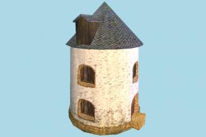 Windmill Building windmill, mill, wind, barn, farm, house, town, country, home, building, build, structure