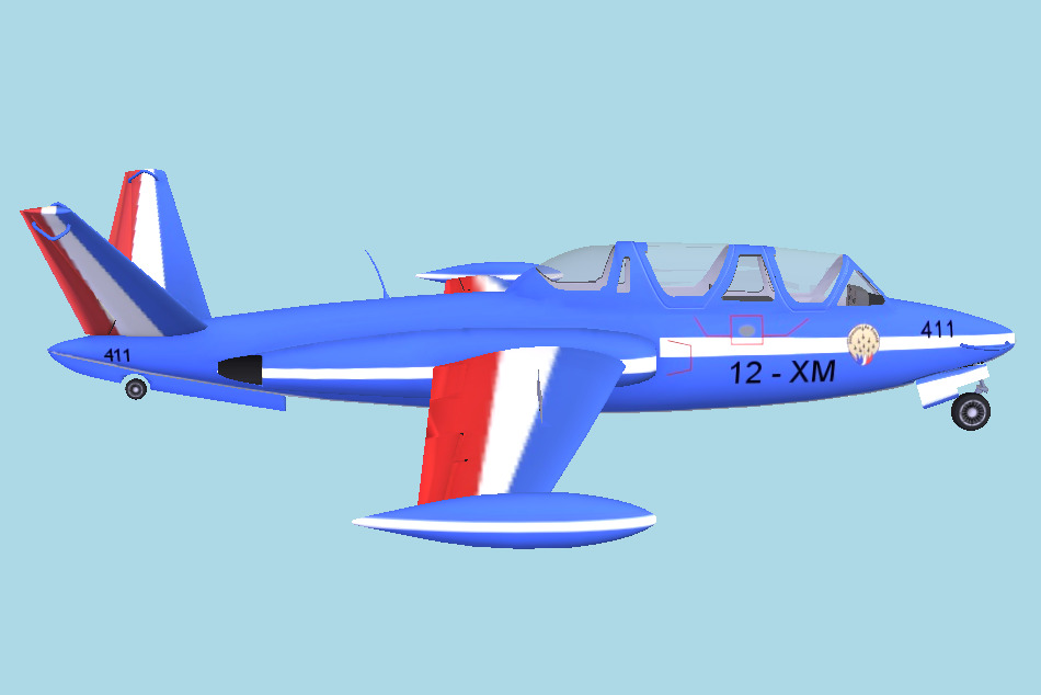 Fouga Magister CM 170 3d model