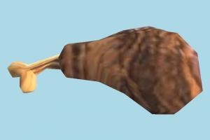 Chicken meal, chicken, cook, cooking, roasted, food, eat, lowpoly