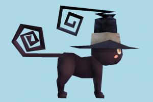 Cat halloween, cat, animal, animals, cartoon, lowpoly