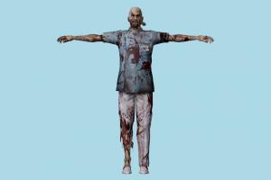 Doctor Zombie Resident-Evil, RE, zombie, resident, evil, people, human, xna, characters, rigged