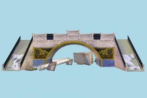 Bridge bridge, ladder, palace, destroyed, structure