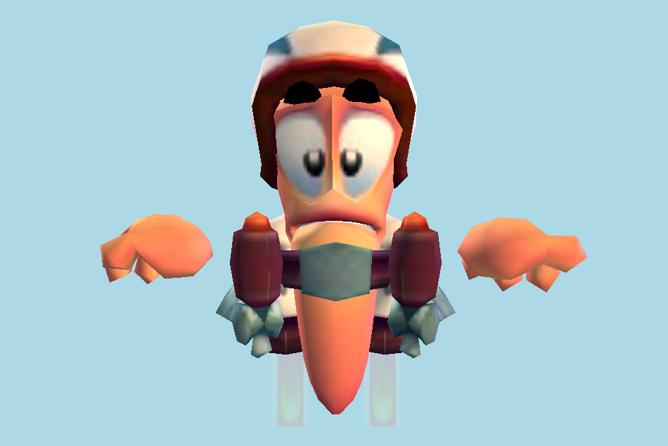 Worms 3D Jet-Pack Worm 3d model