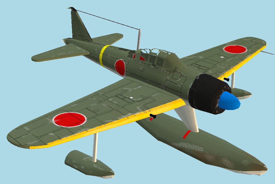 A6 Zero Kate Aircraft 3d model