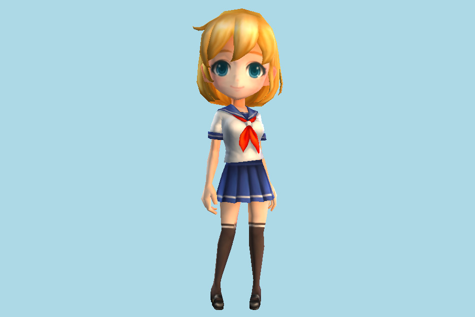 Summoners War Ellia School Girl 3d model