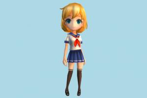 Ellia School Girl student, girl, cute, female, woman, people, human, character, cartoon, hentai