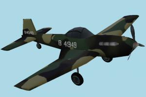 Warplane Lowpoly warplane, military-plane, aircraft, airplane, plane, fighter, combat, military, craft, air, vessel, lowpoly