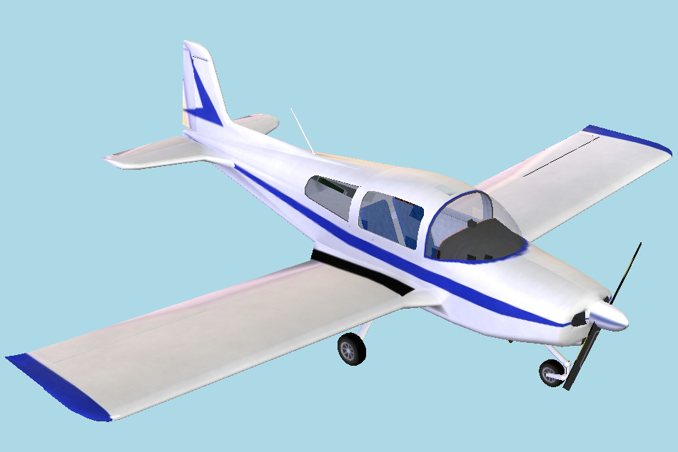 Grumman American AA-1 Aircraft 3d model