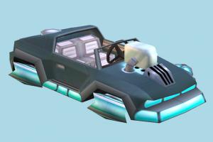 CTR Car CTR, crash-team-racing, car, cars, vehicle, truck, carriage, transport, cartoon, toony, flying