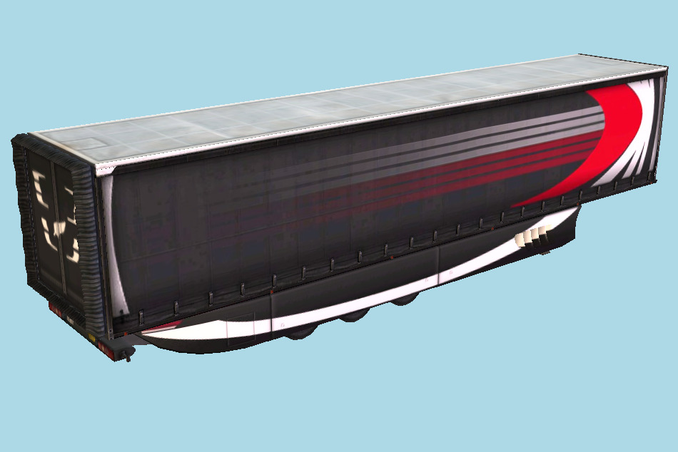 Aero Dynamic Container Trailer 3d model