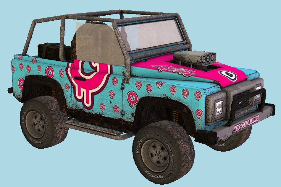 Fireburst - Offroader Car Fire Jump 3d model
