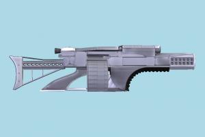 Weapon scifi, auto-gun, handgun, weapon, gun, firearm, arm